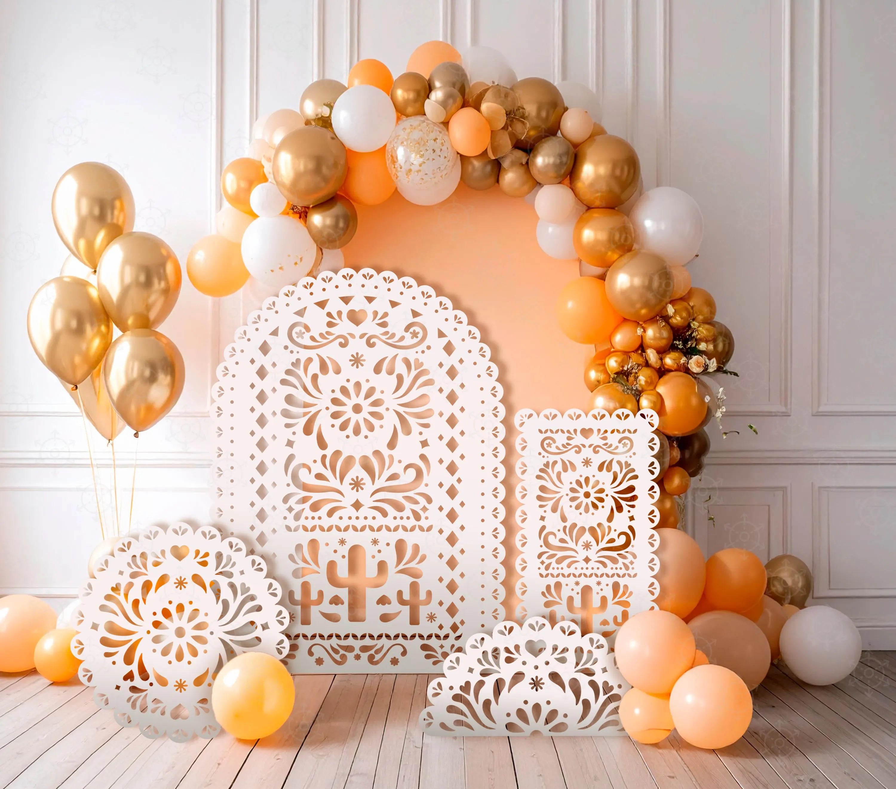 Personalized Boho Party Decorations | Mexican Papel Picado Backdrop Panels | Chiara Arch Display | Baby Shower & Birthday Event Decor (Copy)