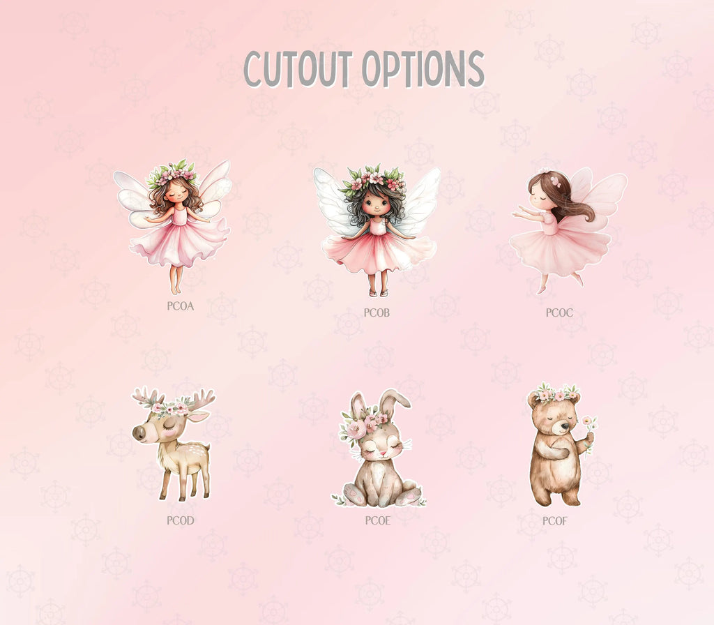 Fairy First Birthday Backdrop & Cutouts | Personalized Enchanted Garden Party Decorations