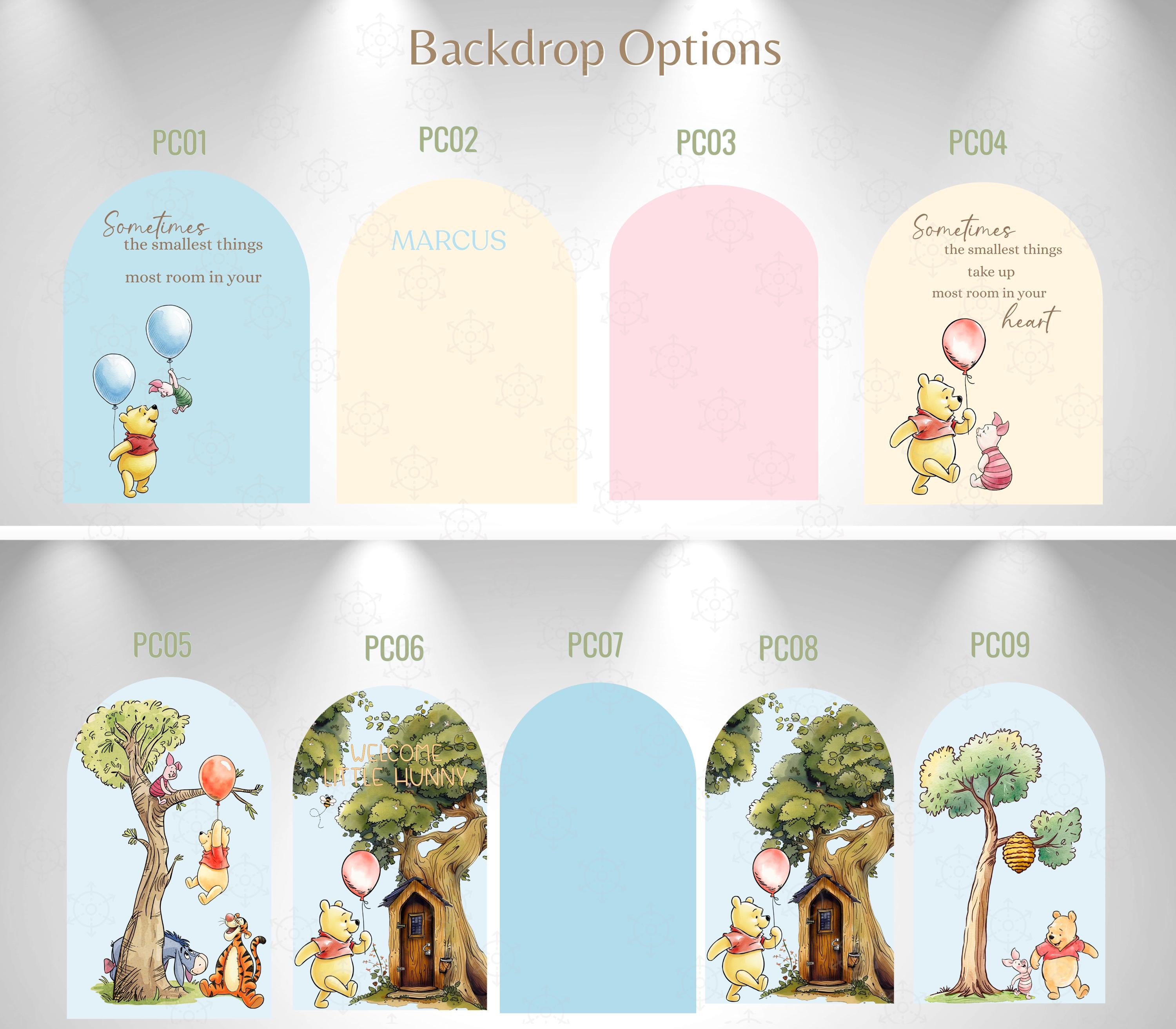 Personalized Classic Bear Party Decorations | Woodland Baby Shower Backdrop & Character Cutouts (Copy)