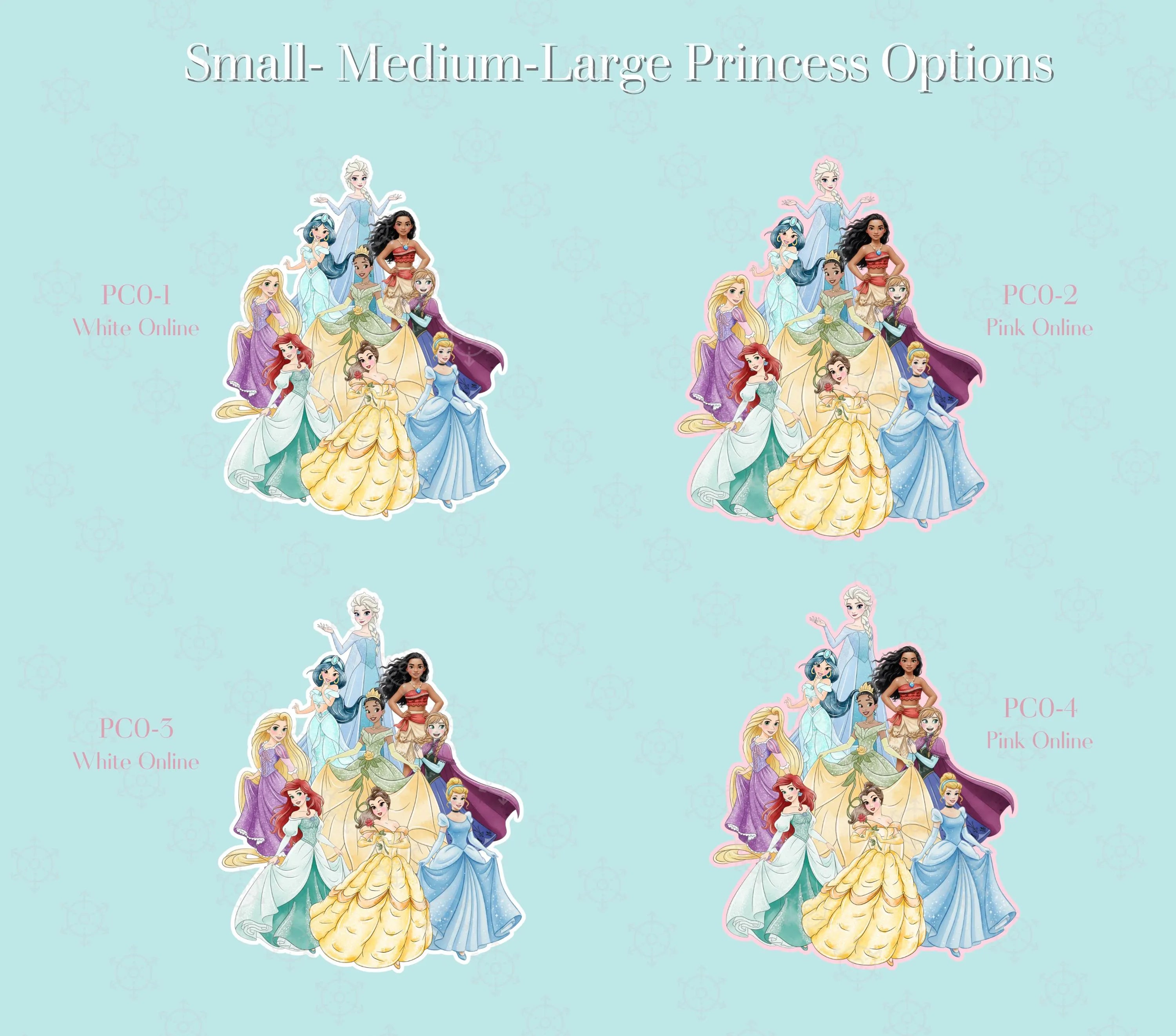 Royal Princess Group Cutout Standee | Personalized Girls Birthday Photo Booth Decor