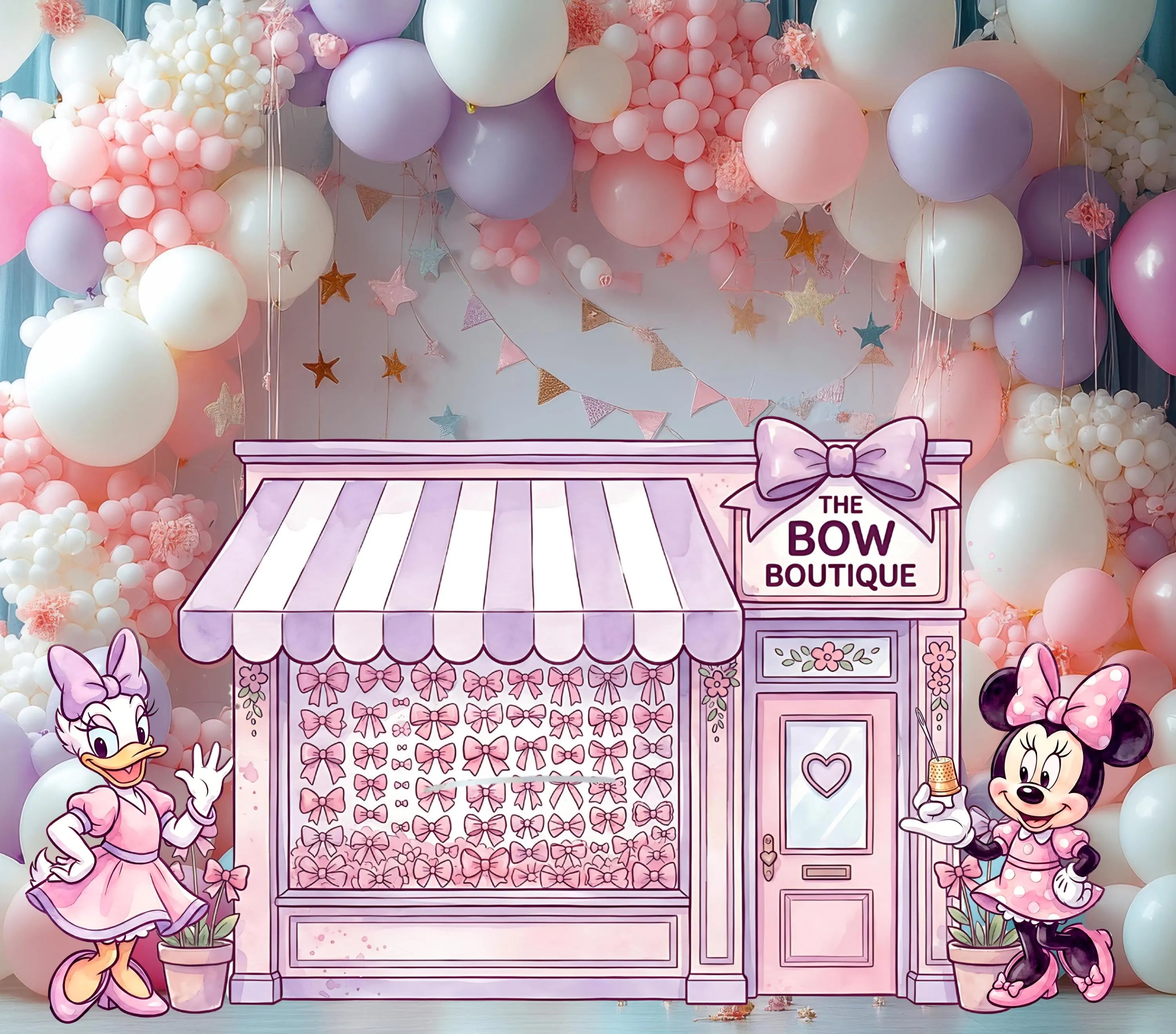 Custom Boutique Bow Party Decorations | Personalized Birthday Backdrop & Cutout Set (Copy)
