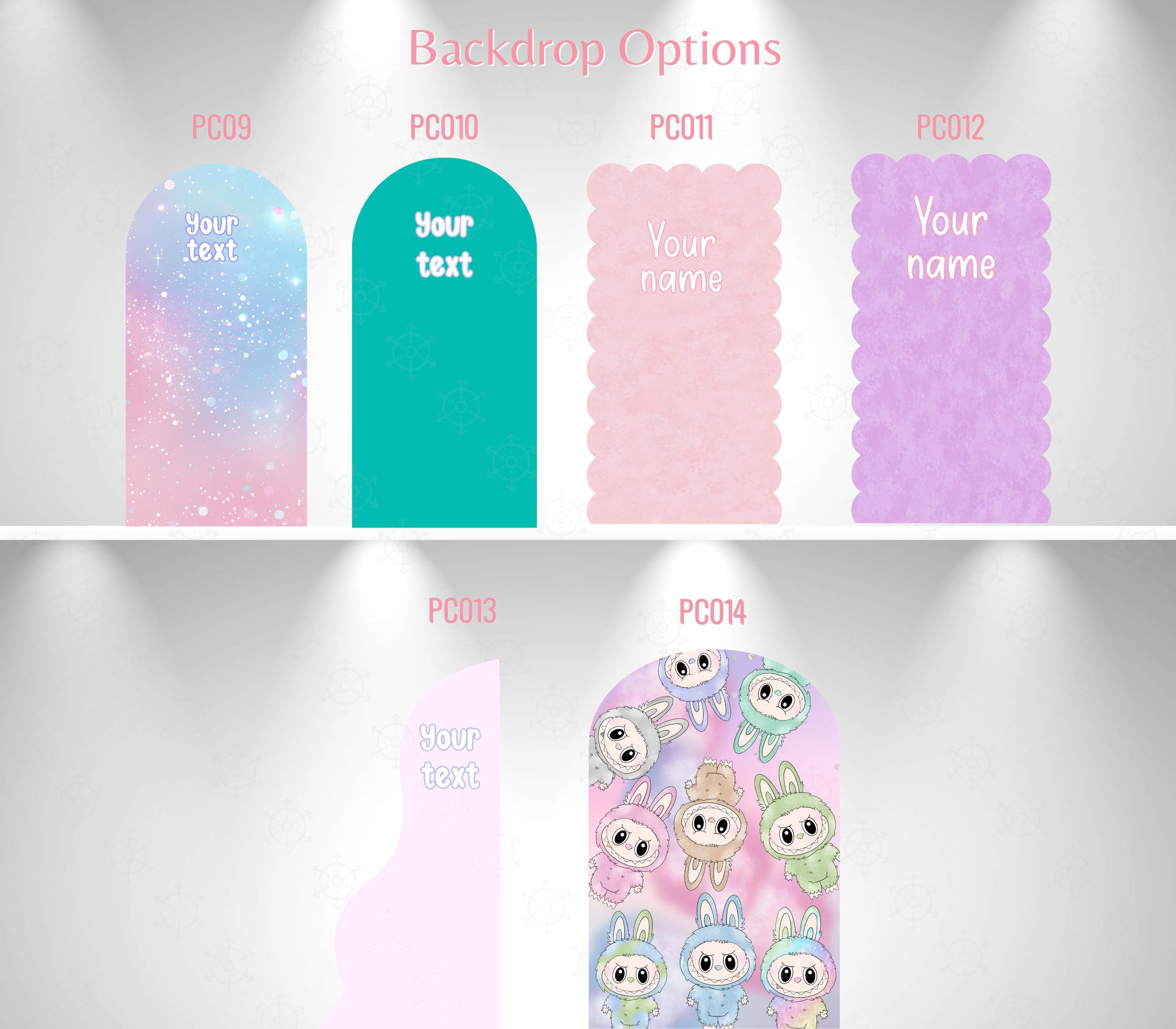 Cute Monster Birthday Backdrop & Cutouts | Personalized Kawaii Pastel Party Decorations