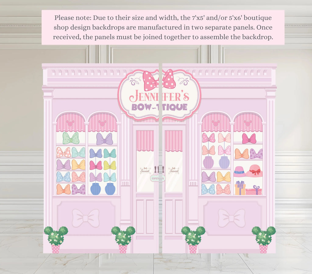 Custom Boutique Bow Party Decorations | Personalized Birthday Backdrop & Cutout Set (Copy)