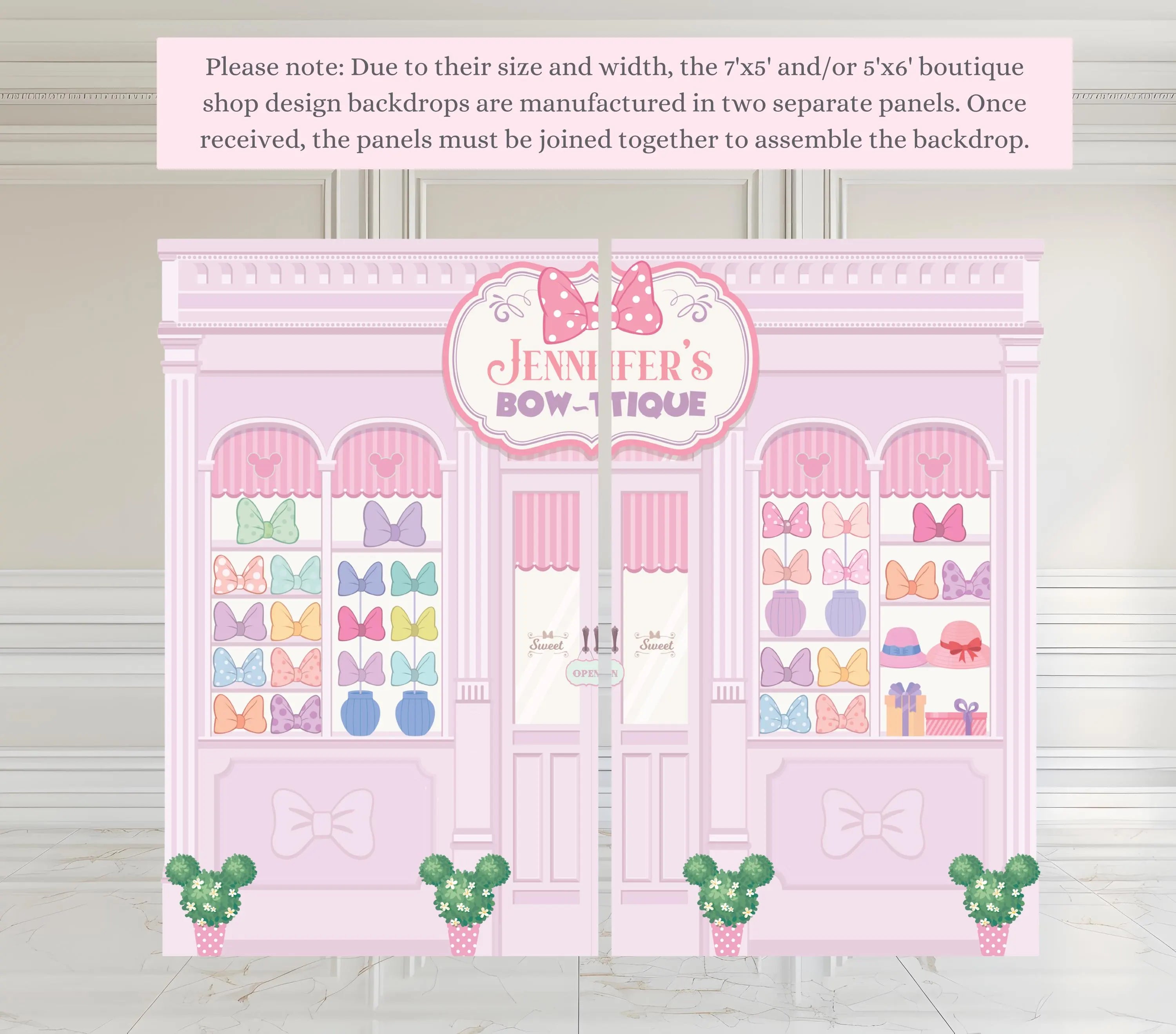 Custom Boutique Bow Party Decorations | Personalized Birthday Backdrop & Cutout Set (Copy)