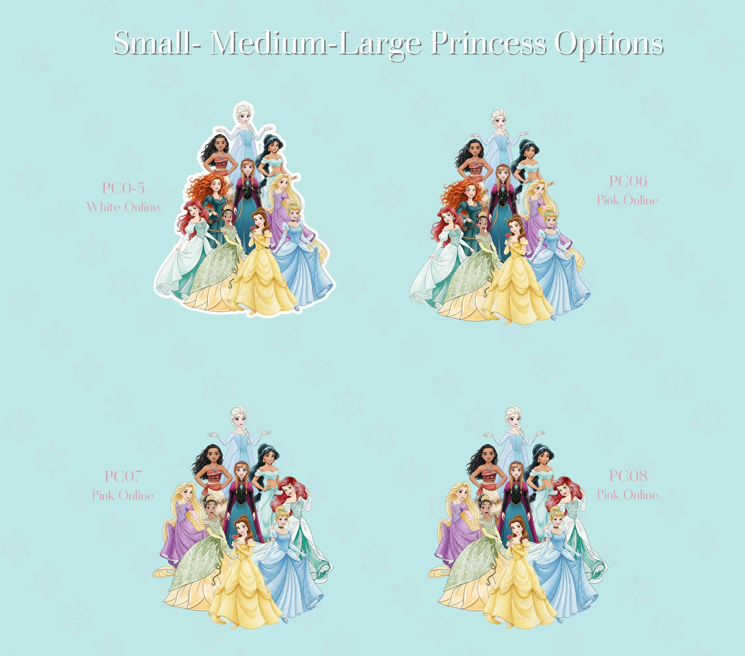 Royal Princess Group Cutout Standee | Personalized Girls Birthday Photo Booth Decor