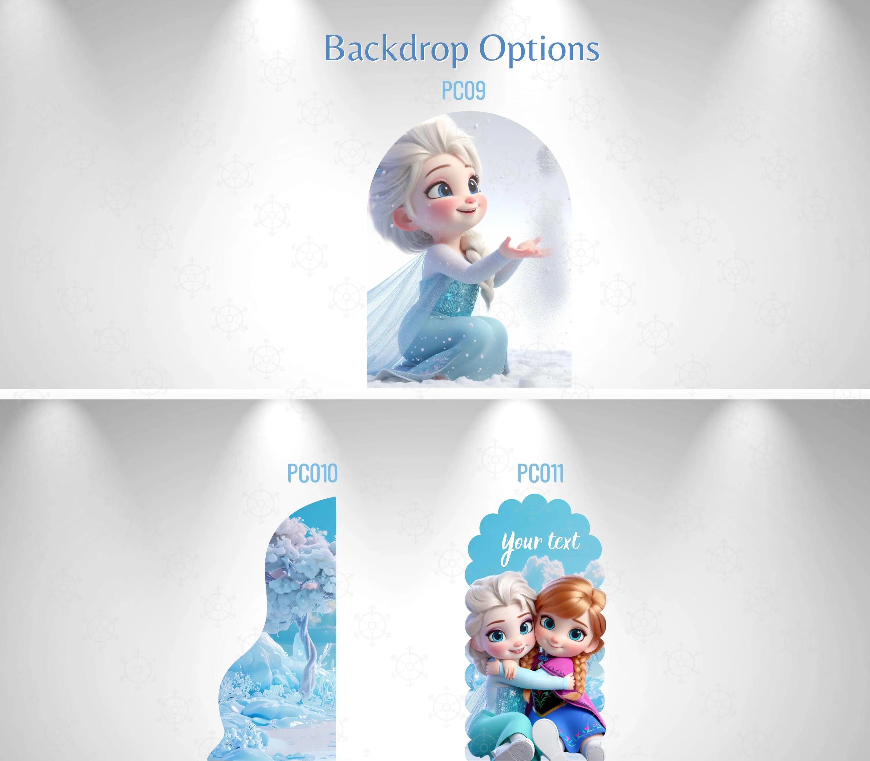Baby Ice Princess Birthday Backdrop & Cutouts | Cute Winter Princess Party Decorations