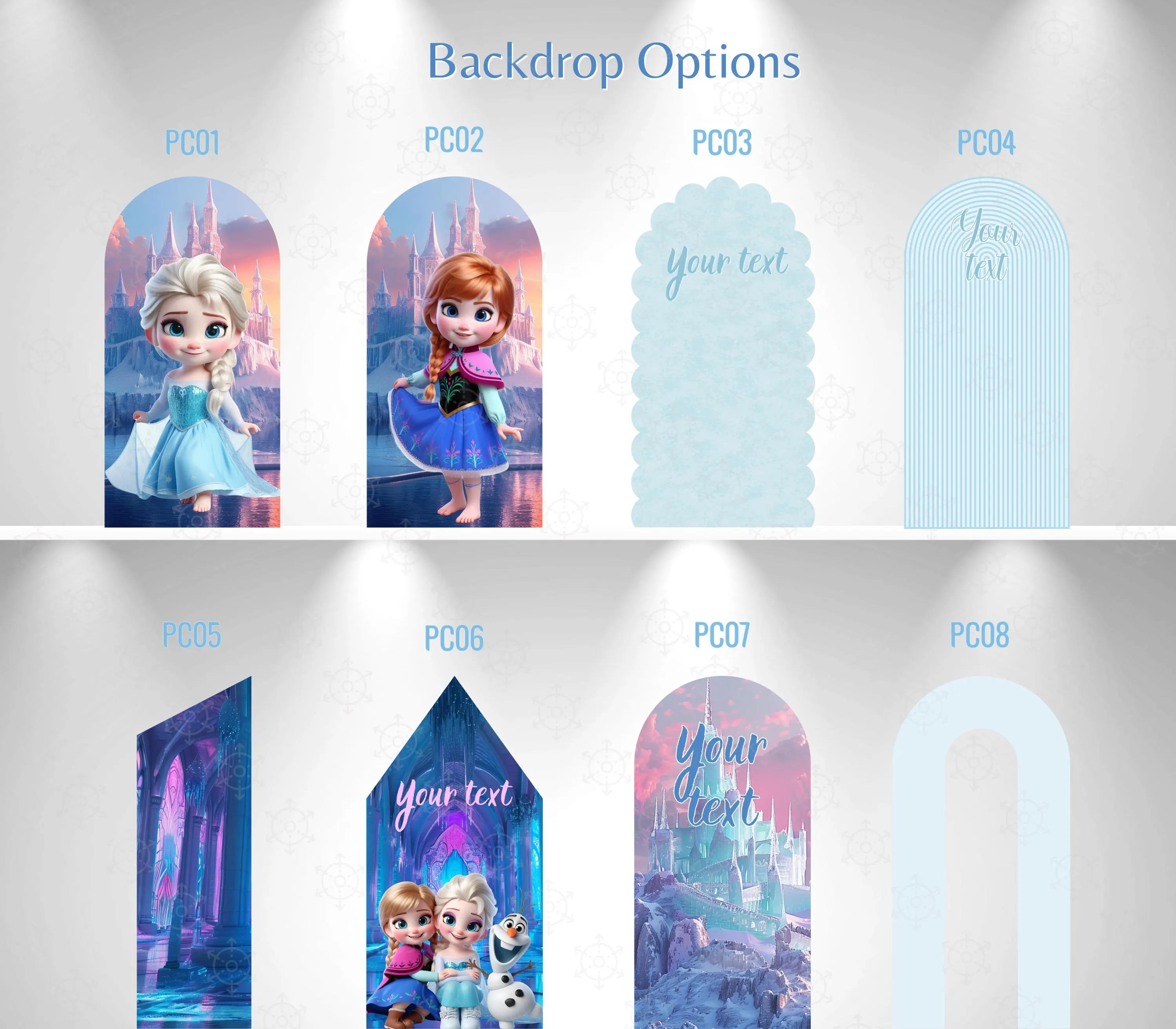 Baby Ice Princess Birthday Backdrop & Cutouts | Cute Winter Princess Party Decorations