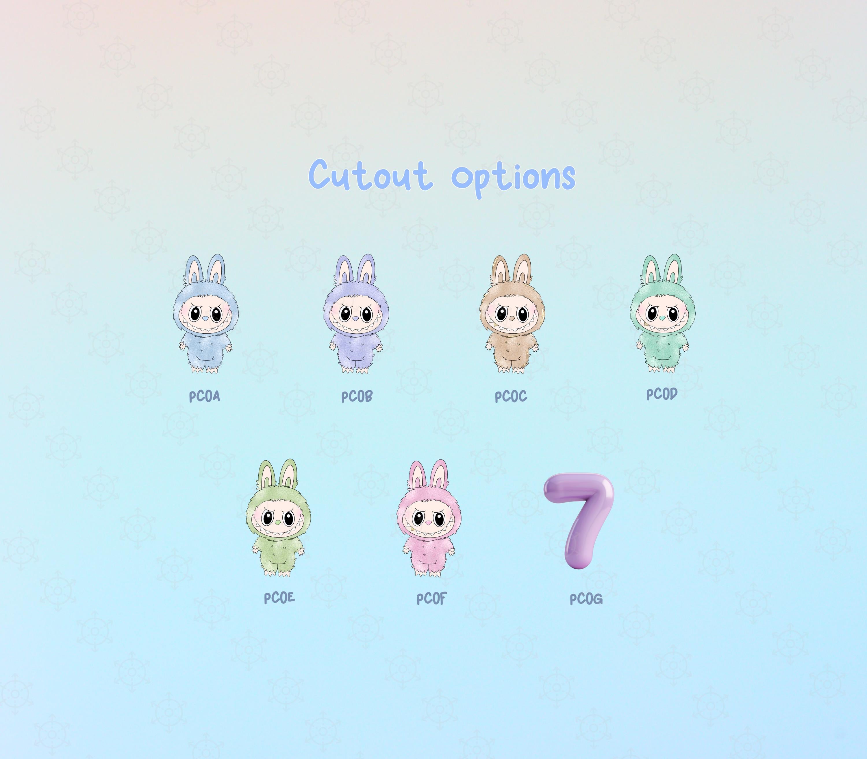Cute Monster Birthday Backdrop & Cutouts | Personalized Kawaii Pastel Party Decorations