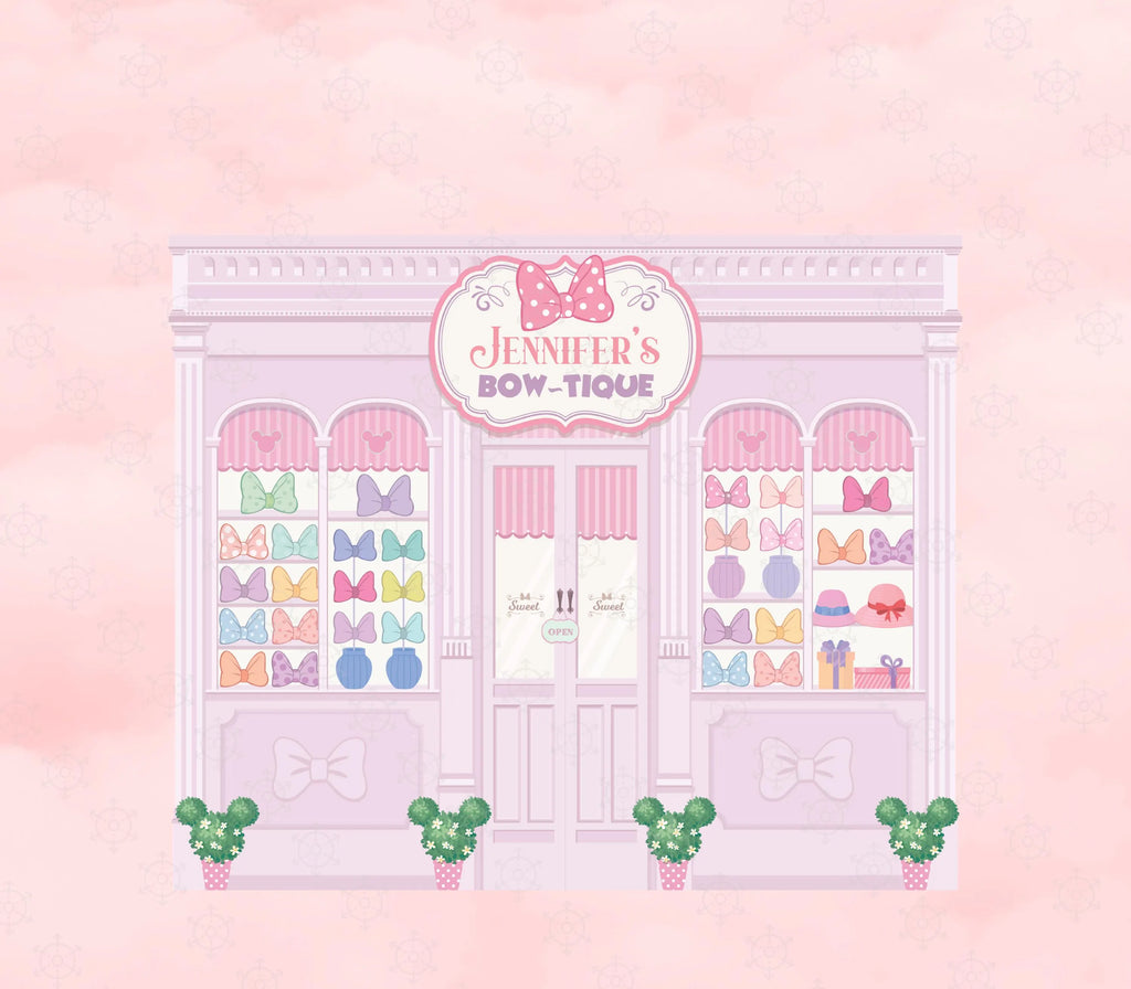 Custom Boutique Bow Party Decorations | Personalized Birthday Backdrop & Cutout Set (Copy)