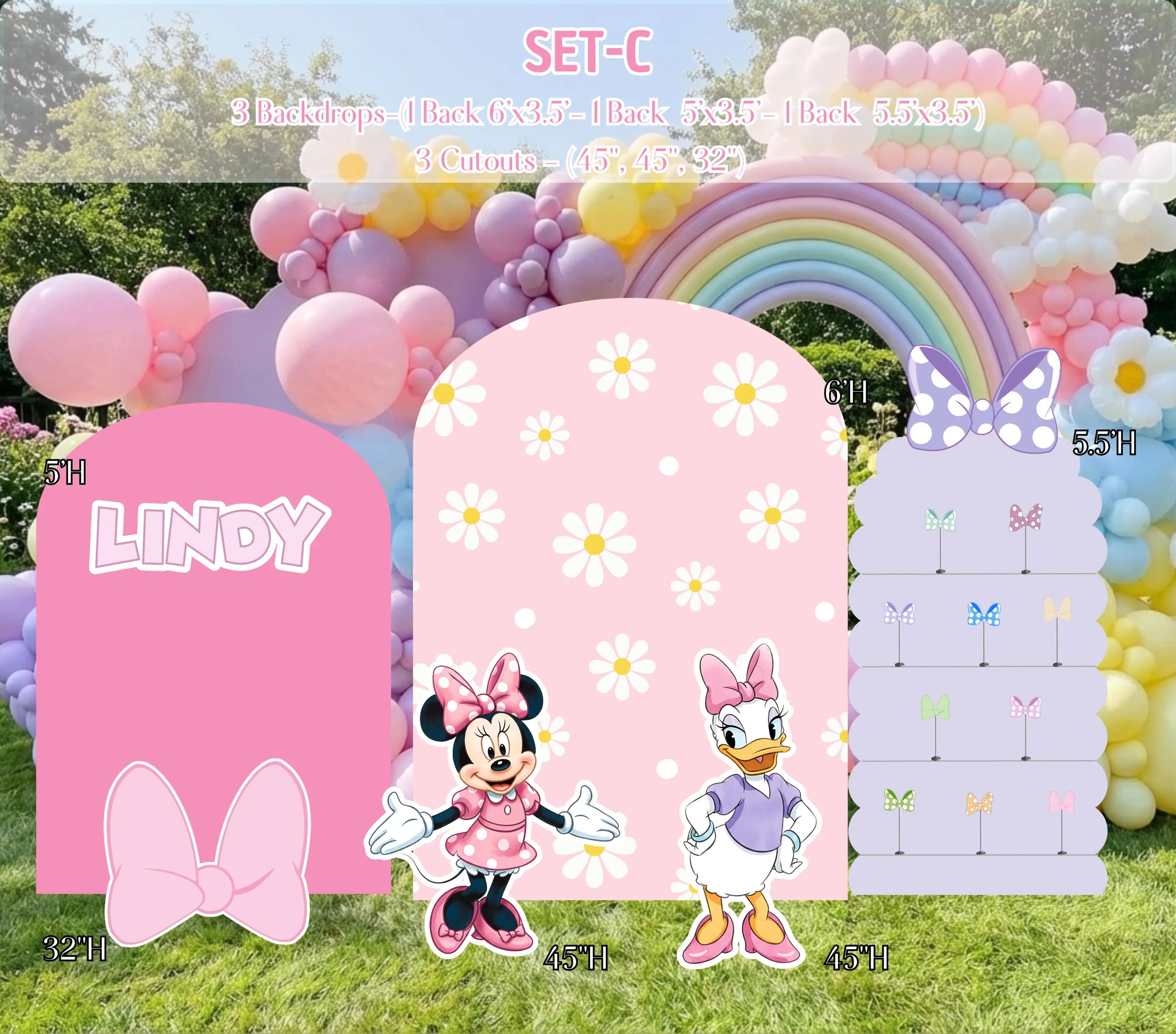 Custom Boutique Bow Party Decorations | Personalized Birthday Backdrop & Cutout Set (Copy)