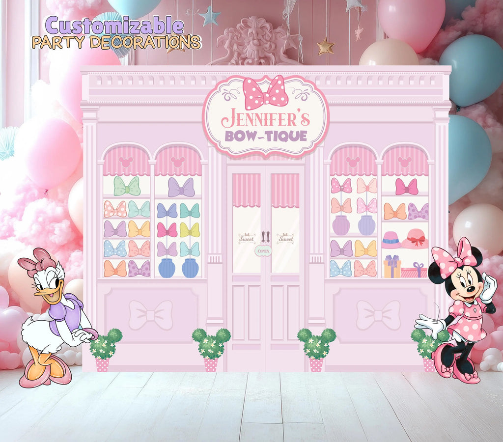 Custom Boutique Bow Party Decorations | Personalized Birthday Backdrop & Cutout Set (Copy)