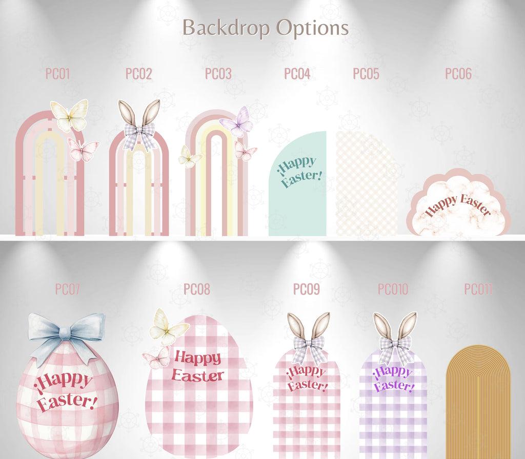 Easter Bunny Birthday Backdrop & Cutouts | Personalized Spring Party Decorations