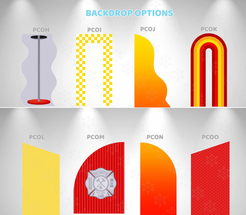 Firefighter Birthday Backdrop & Cutouts | Personalized Fire Truck Party Decorations