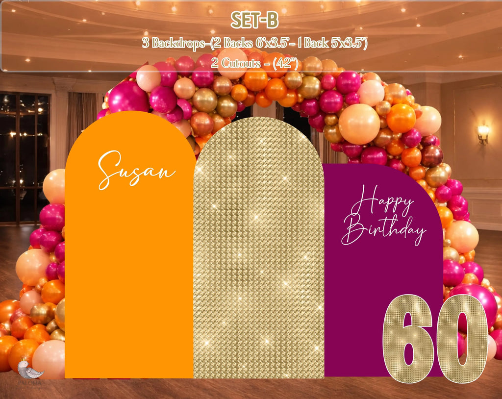 Personalized Birthday Decorations | Modern Backdrop Panels for Any Age | Custom Party Decor | Milestone Birthday Celebration (Copy)