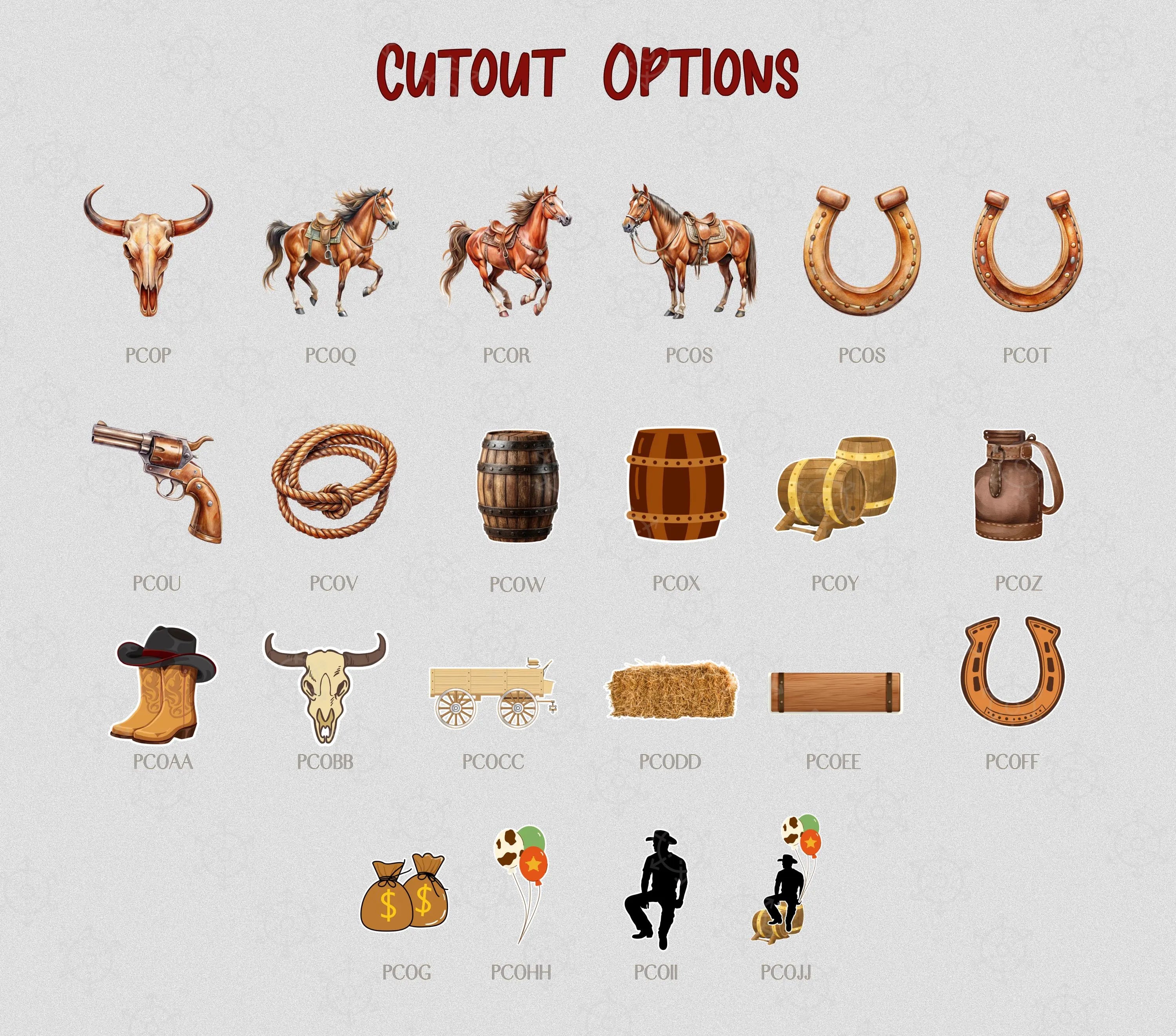 Personalized Western Birthday Backdrop & Cutouts Set | Rustic Cowboy Party Decorations