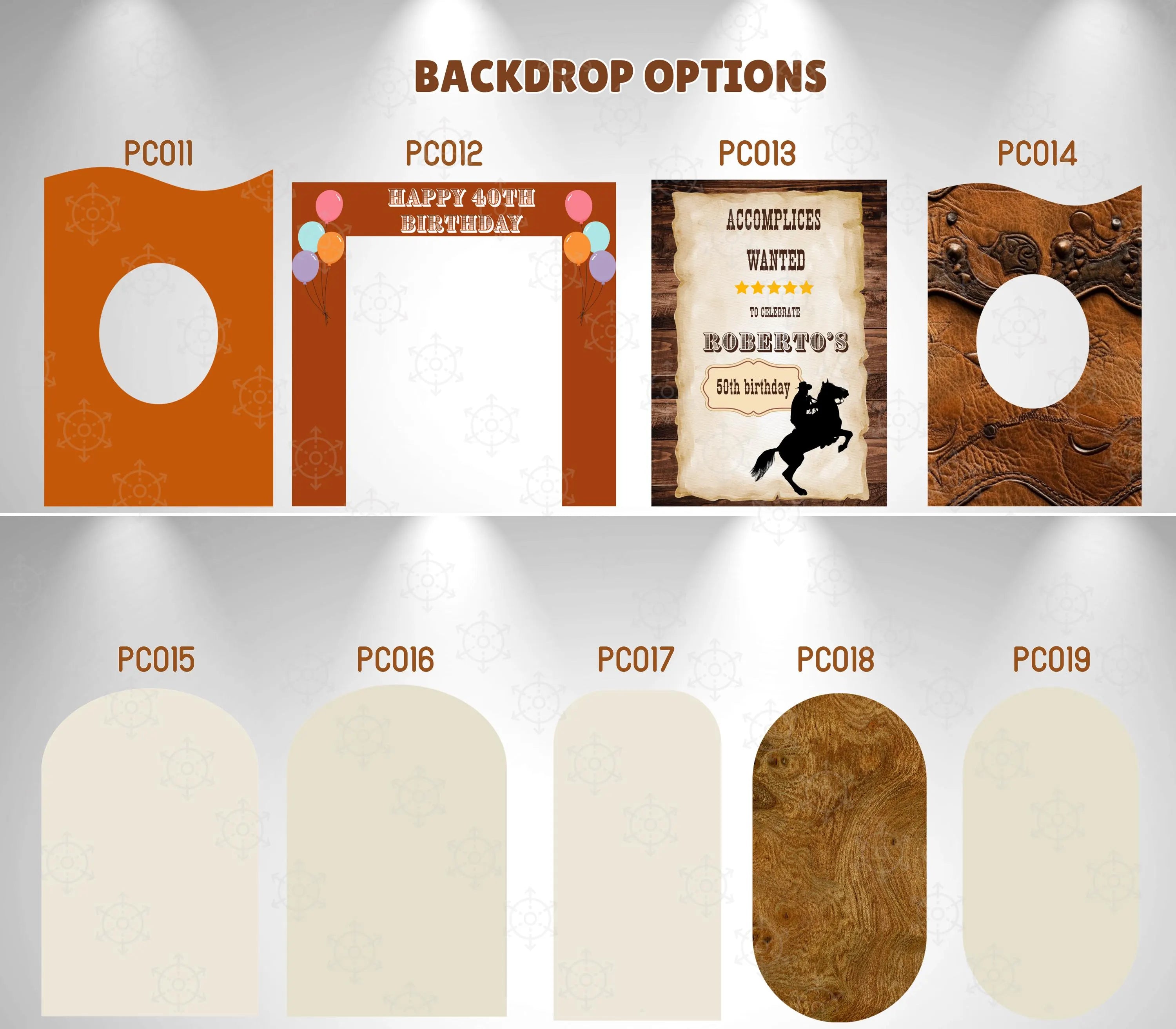 Personalized Western Birthday Backdrop & Cutouts Set | Rustic Cowboy Party Decorations
