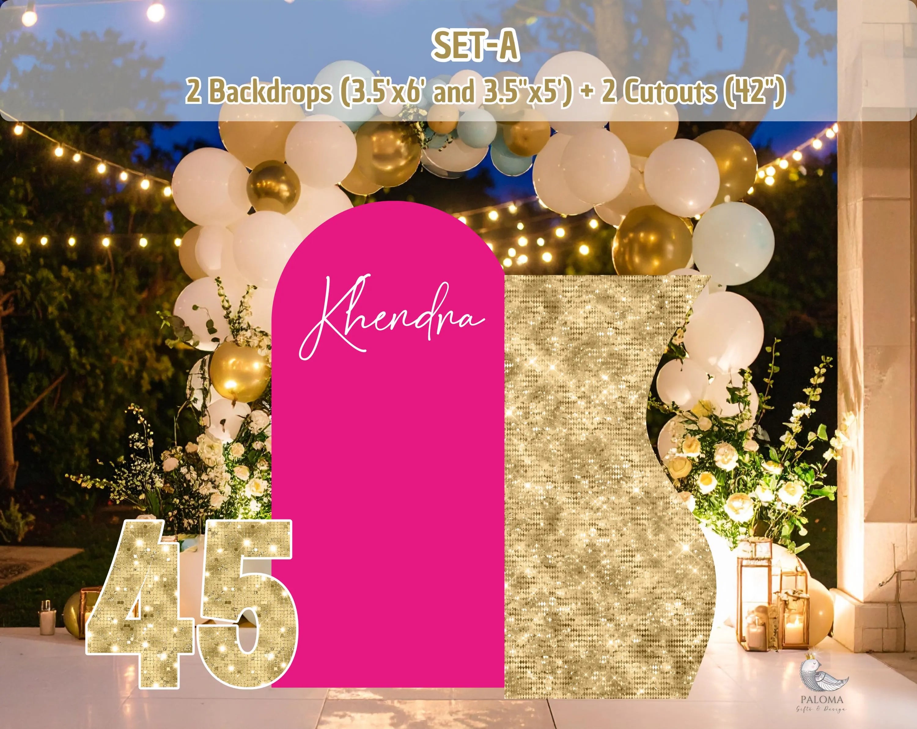 Personalized Birthday Decorations | Modern Backdrop Panels for Any Age | Custom Party Decor | Milestone Birthday Celebration (Copy)