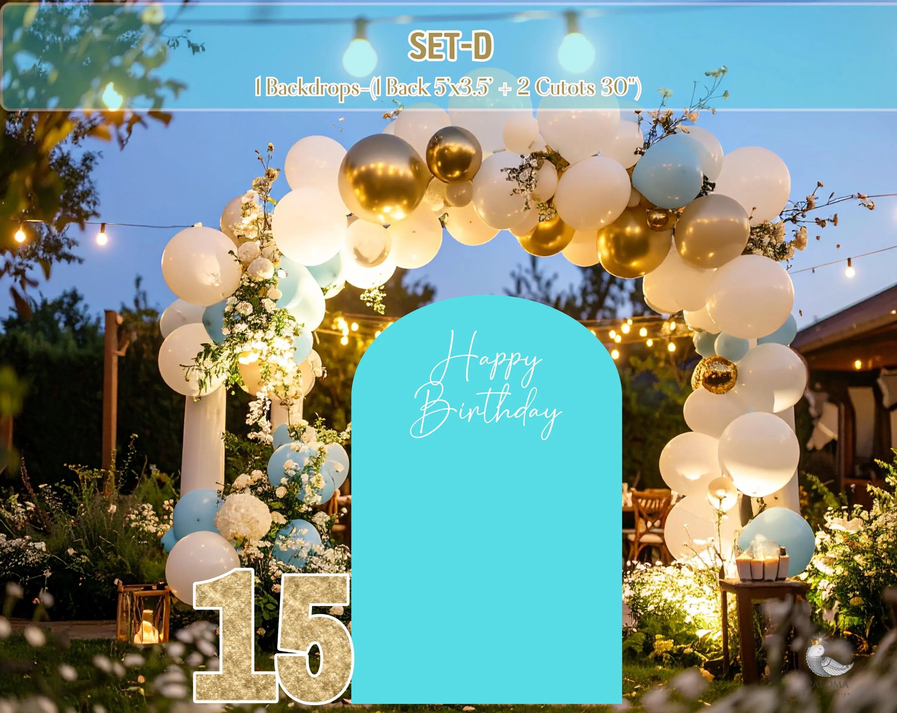 Personalized Birthday Decorations | Modern Backdrop Panels for Any Age | Custom Party Decor | Milestone Birthday Celebration (Copy)
